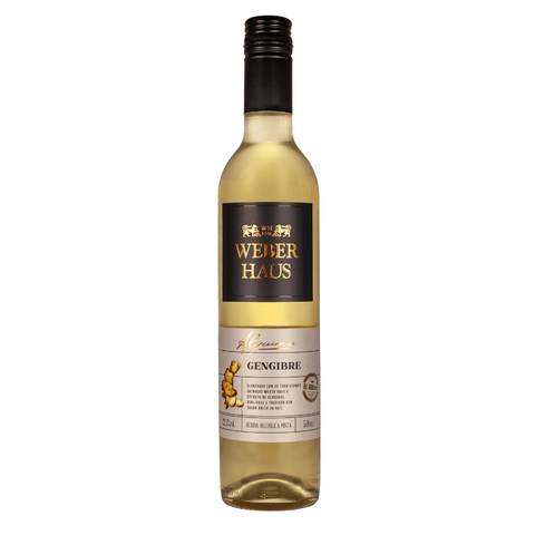 Garrafa de Bebida Mista de Gengibre Weber Haus 500ml, com cachaça e gengibre picante.