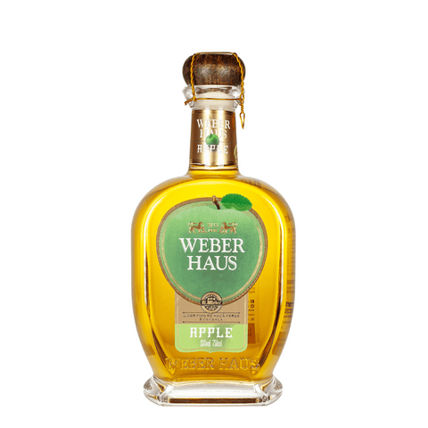 Garrafa de Licor Fino Apple Weber Haus, com sabor vibrante de maçã verde e cachaça.