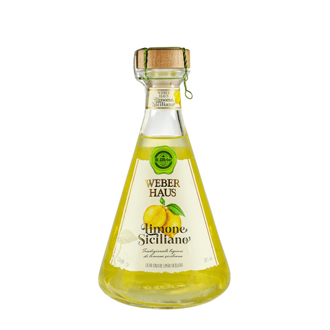 Garrafa de Licor de Limão Siciliano Fino Weber Haus com sabor cítrico e refrescante de limão siciliano.
