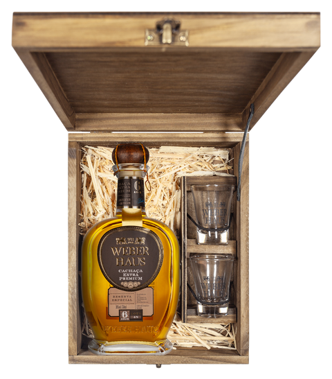 Estojo Cachaça Weber Haus Linha Especial e 2 Copos