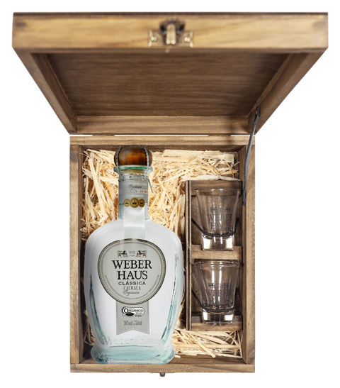 Estojo Cachaça Weber Haus Linha Especial e 2 Copos
