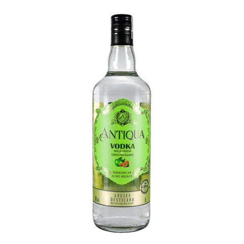 Garrafa de Vodka Maçã Verde e Limão Siciliano Antiqua 1000ml.