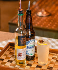 Drink feito com Bebida Mista de Anis Weber Haus e Cachaça Primavera.