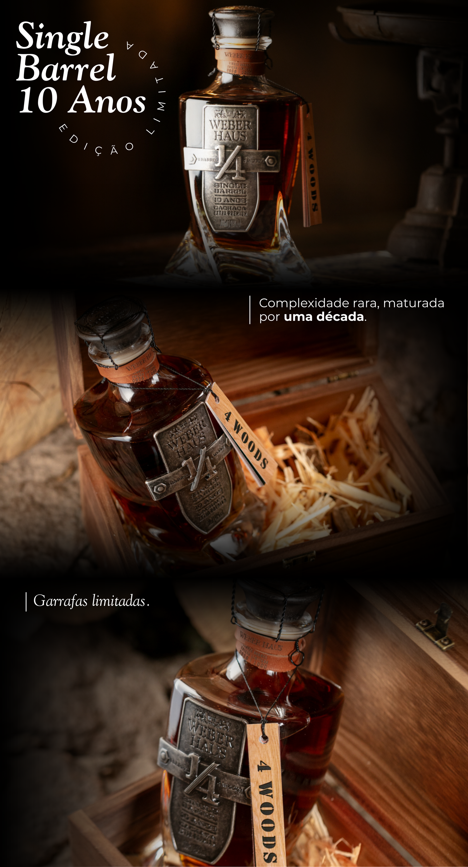 Edição limitada - Cachaça Weber Haus 10 anos Edição Limitada, 700ml