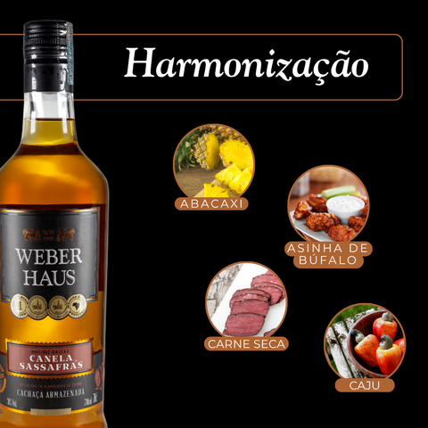 Cachaça Envelhecida Canela Sassafrás Weber Haus, 700ml