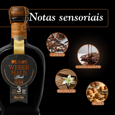 Cachaça Weber Haus Premium Black 3 Anos, 750ml