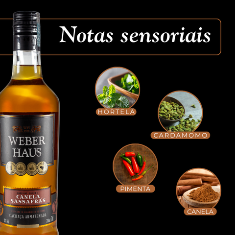 Cachaça Envelhecida Canela Sassafrás Weber Haus, 700ml