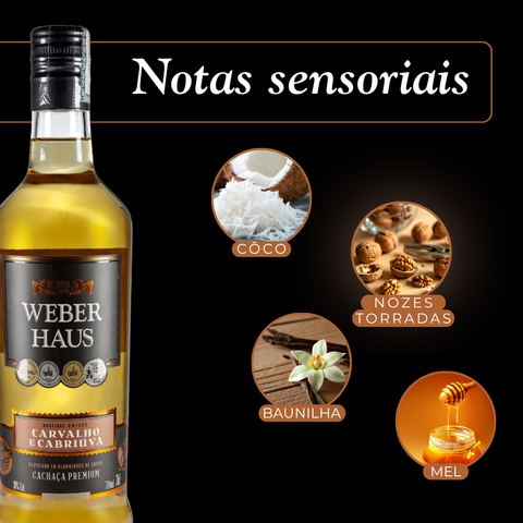 Cachaça Carvalho e Cabriúva Weber Haus, 700ml