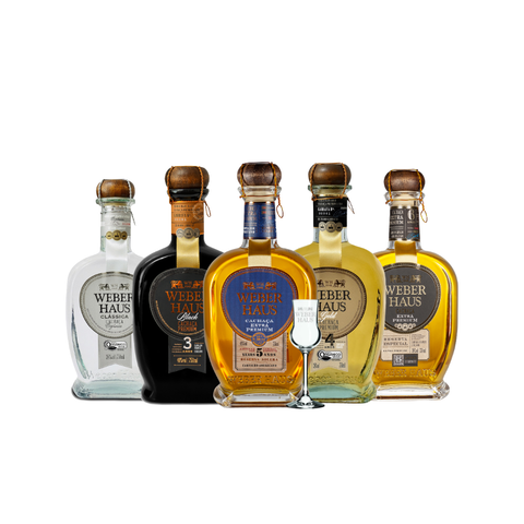 Combo de Cachaça Weber Haus Linha Especial Completa com Taça Alambique