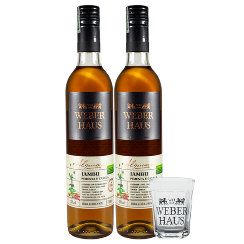 Combo duas Bebidas Mista Jambu, Pimenta e Canela com Copo Americano Martelinho