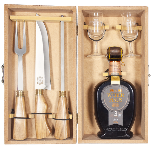 Estojo Churrasco com Cachaça Weber Haus Linha Especial