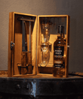 Estojo Churrasco com Cachaça Weber Haus Carvalho e Cabriúva para presentar alguém especial.