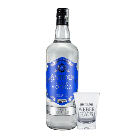 Kit Vodka Antiqua Silver 1000ml, com Copo de Shot 60ml